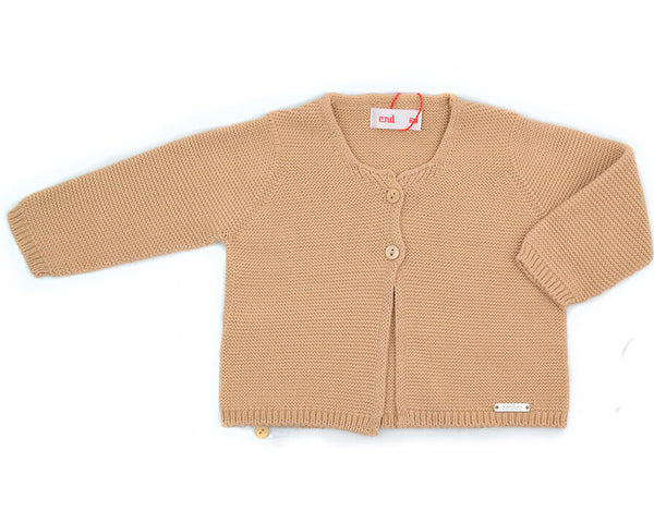 Chaqueta Larga Punto Camel